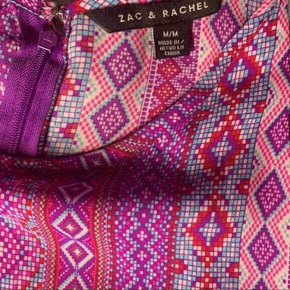 Zac & Rachel Top Women's Size Medium Bold Colorful Geometric Sleeveless Layered - Picture 3 of 3